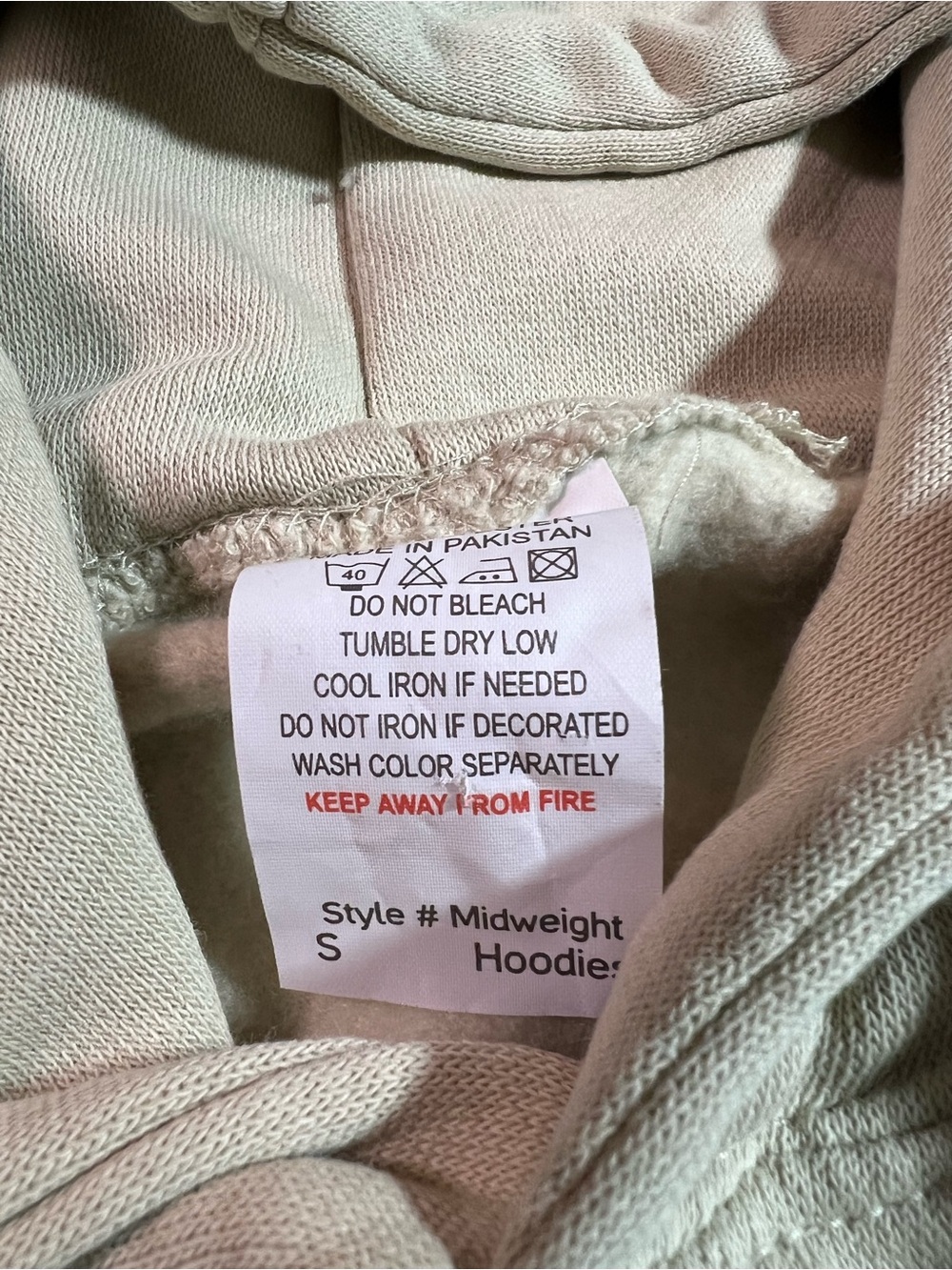Floral Grid Graphic Hoodie in Light Beige - Picture 6 of 7
